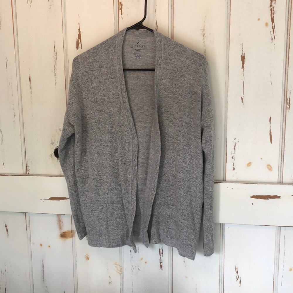Gray Cardigan Sweater